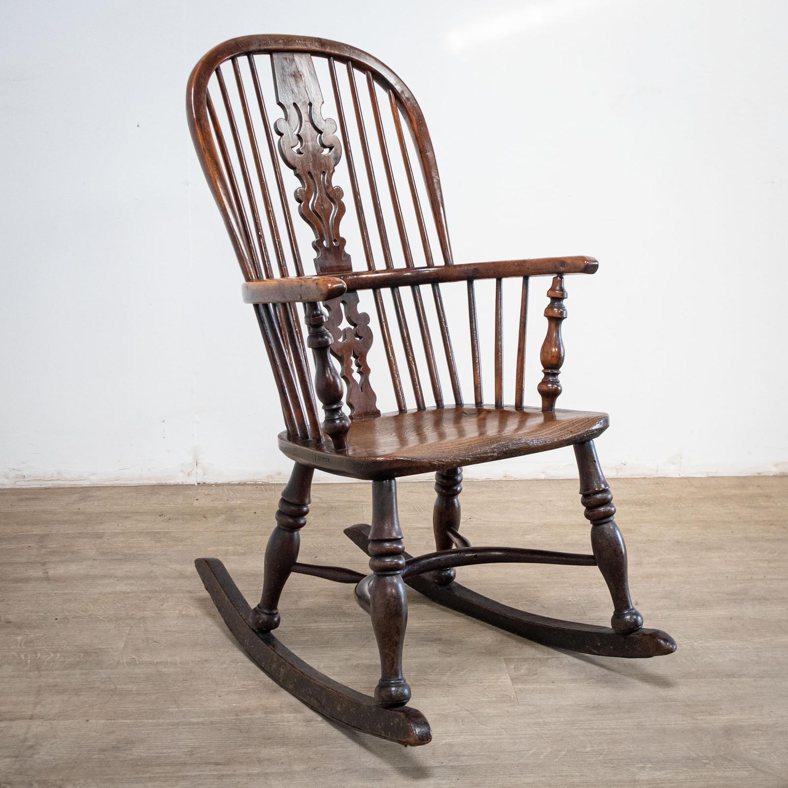 19th Century Yew Rocking Chair by J. Spencer (1 of 17)