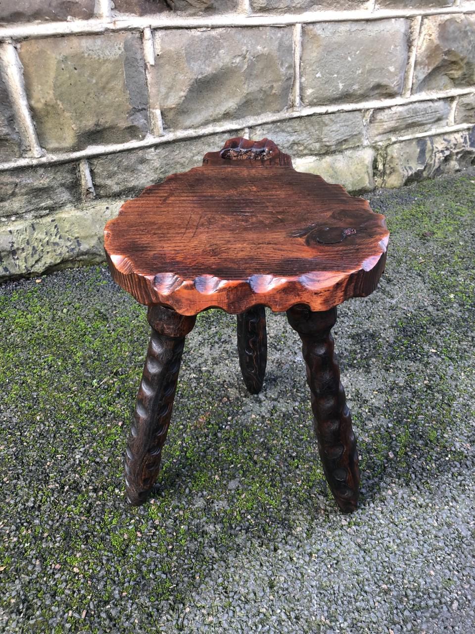 Rustic Pine 3 Legged Stool (1 of 5)