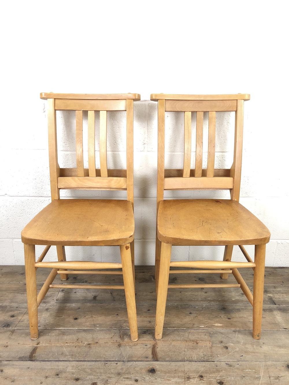 Pair of Vintage Beech Chapel Chairs (1 of 12) Pair of Vintage Beech Chapel Chairs (1 of 12)