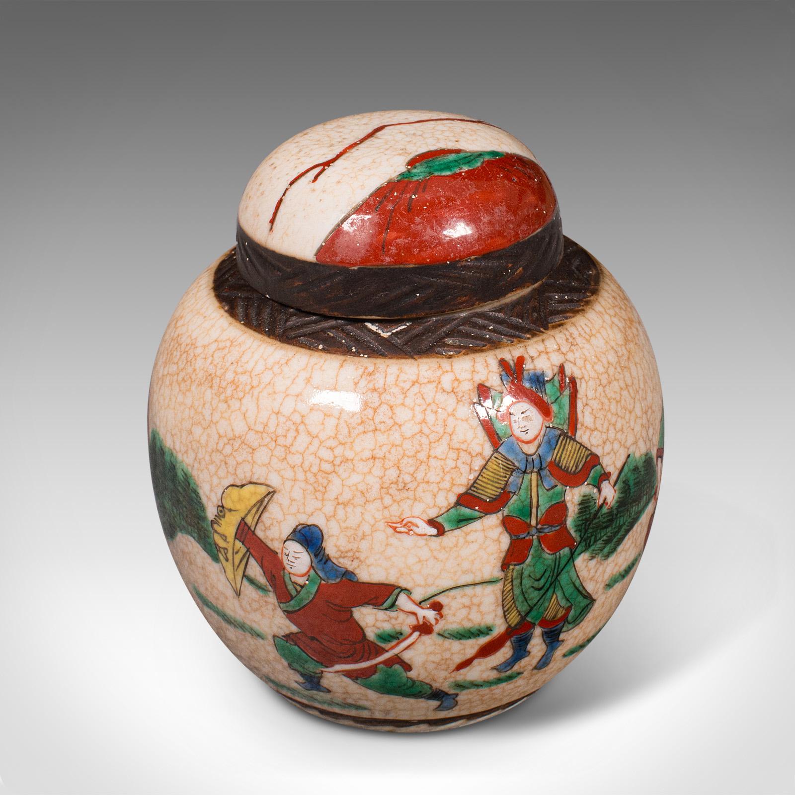 Small Antique Spice Jar, Japanese, Ceramic, Decorative Pot c.1900 (1 of 12)