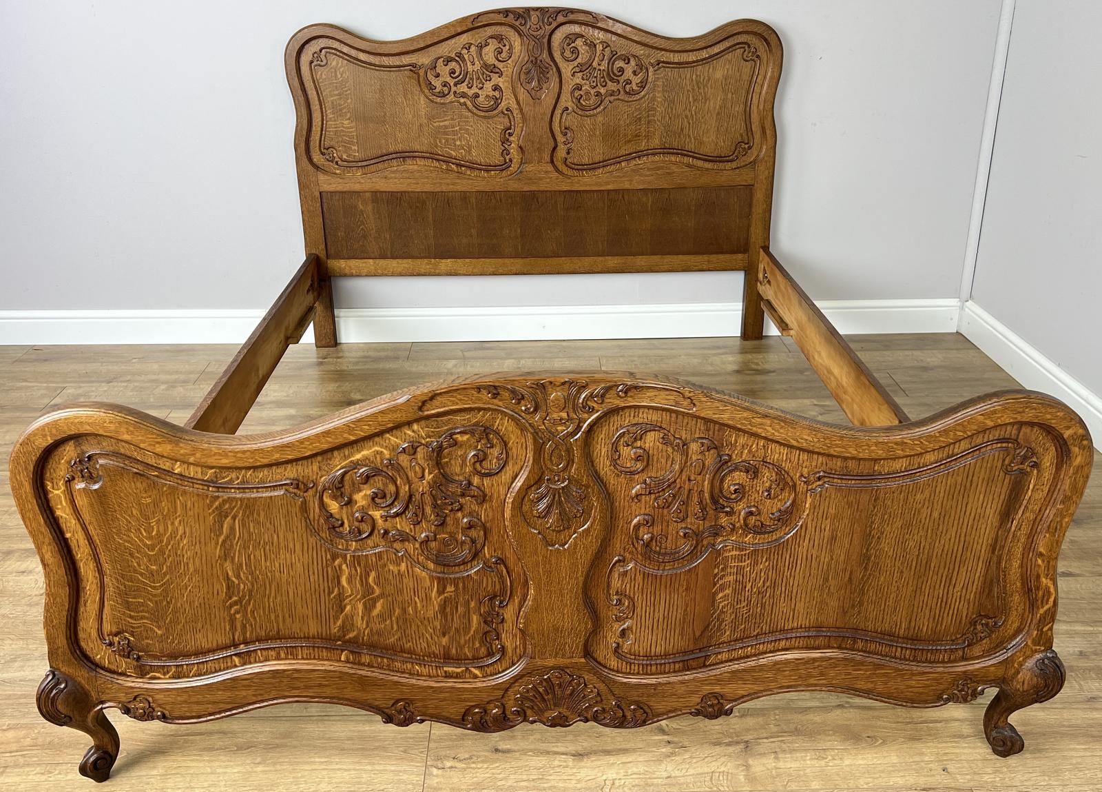 Bed Vintage French Double Bed Frame Oak Headboard (1 of 11) Bed Vintage French Double Bed Frame Oak Headboard (1 of 11)