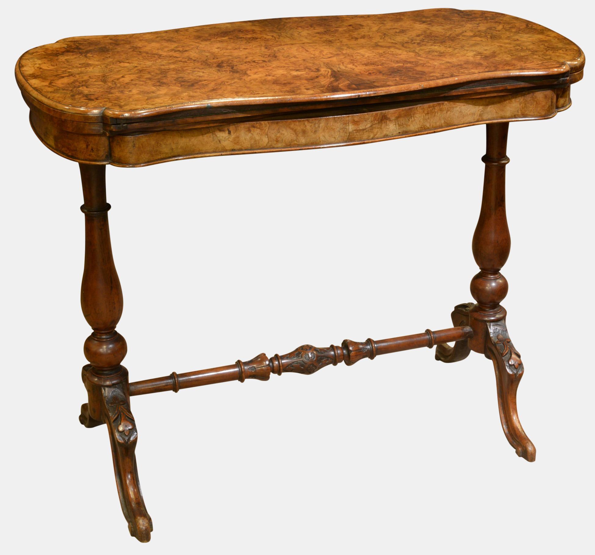 Victorian Walnut & Burr Walnut Card Table c.1870 (1 of 1) Victorian Walnut & Burr Walnut Card Table c.1870 (1 of 1)