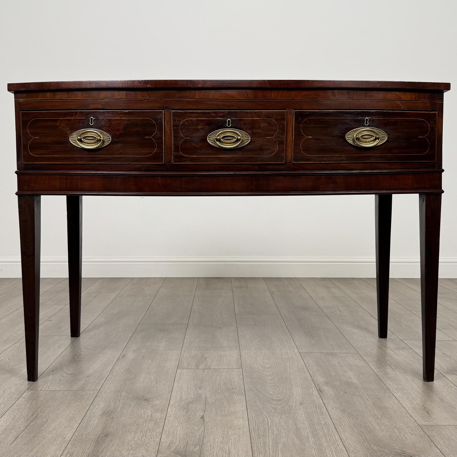 Antique 18th Century Bow Front Console Table In Mahogany (1 of 11)