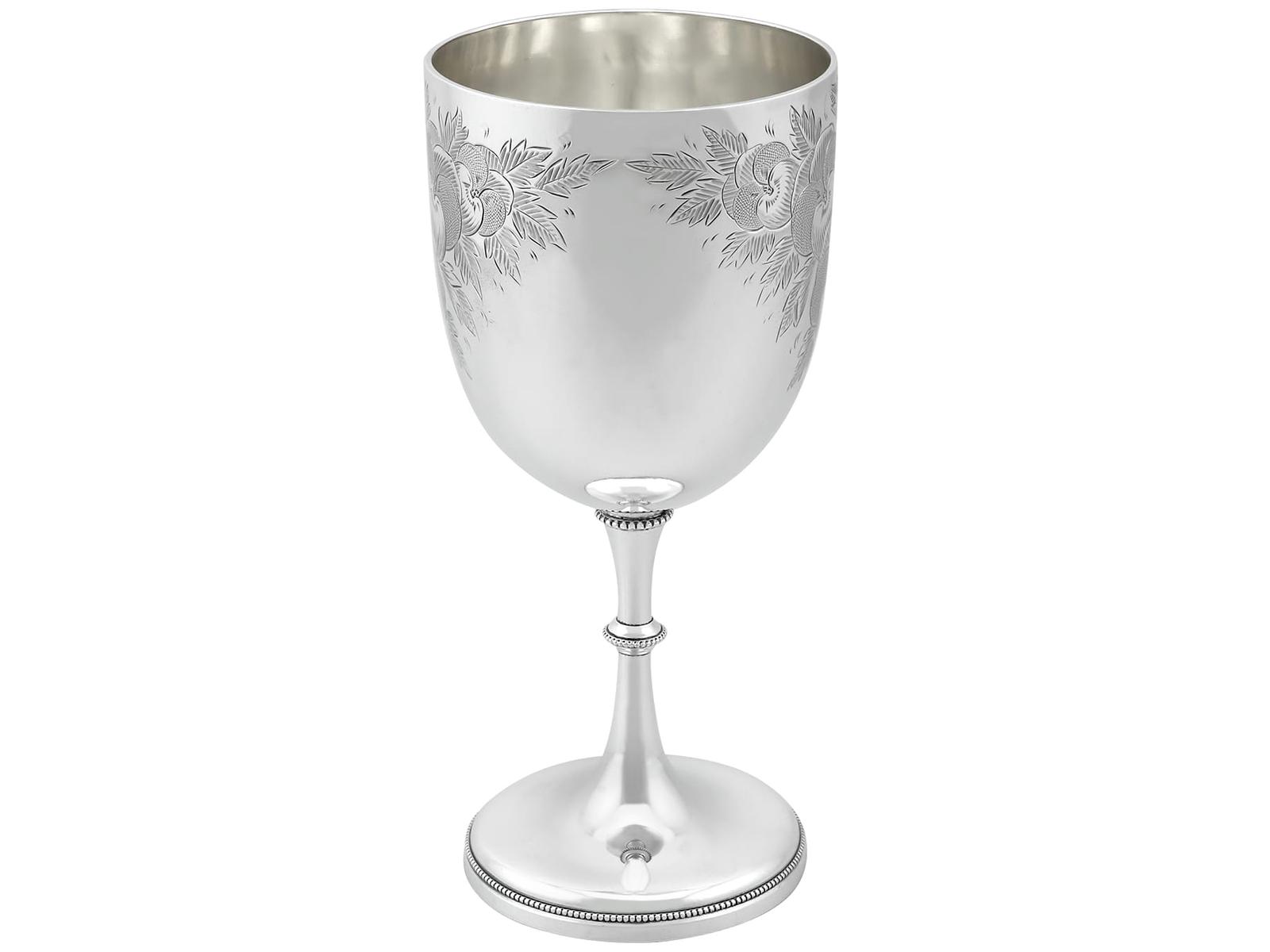 Antique Victorian Sterling Silver Goblet 1880 (1 of 9)