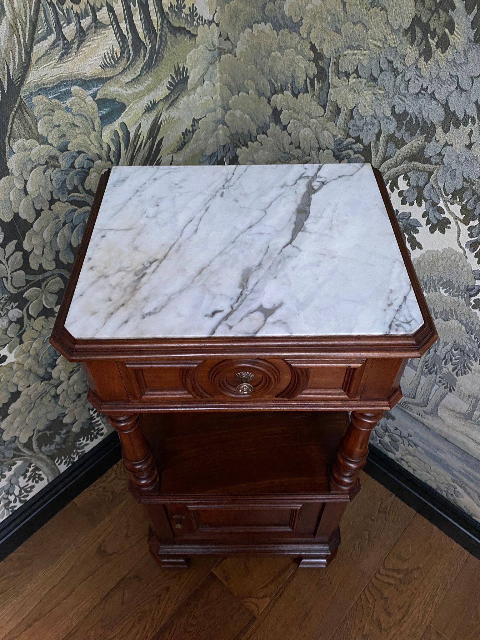 Marbled Top Night Stand (1 of 9) Marbled Top Night Stand (1 of 9)