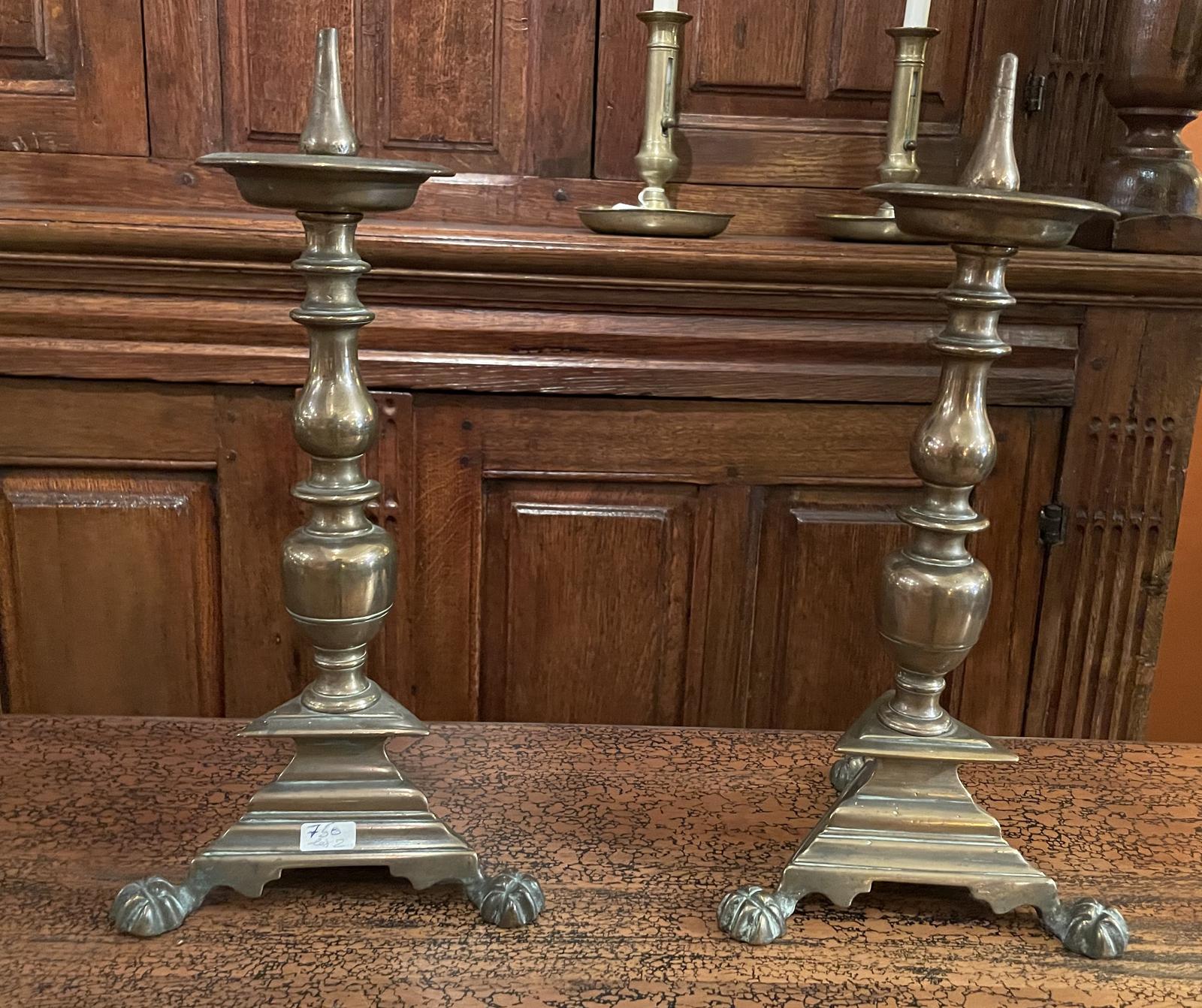 Paire De Pique-cierges En Bronze 17th Siècle - France (1 of 9)