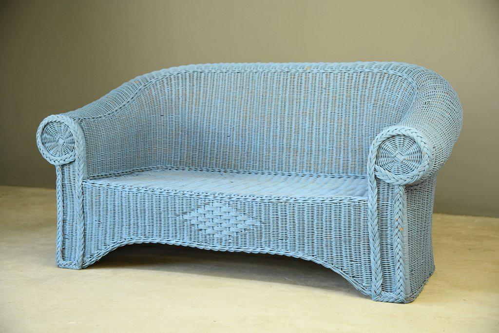 Blue Wicker Sofa (1 of 10) Blue Wicker Sofa (1 of 10)