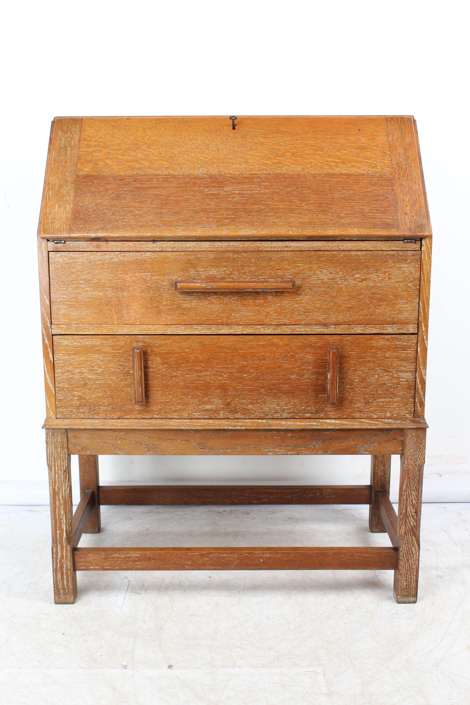 Art Deco Limed Oak Bureau (1 of 13) Art Deco Limed Oak Bureau (1 of 13)