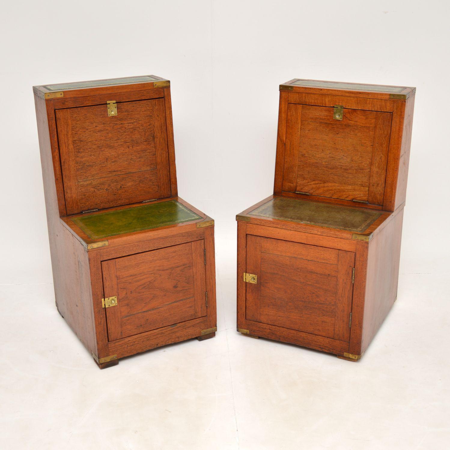 Pair of Matched Antique Oak Military Campaign Locker Cabinets (1 of 15) Pair of Matched Antique Oak Military Campaign Locker Cabinets (1 of 15)
