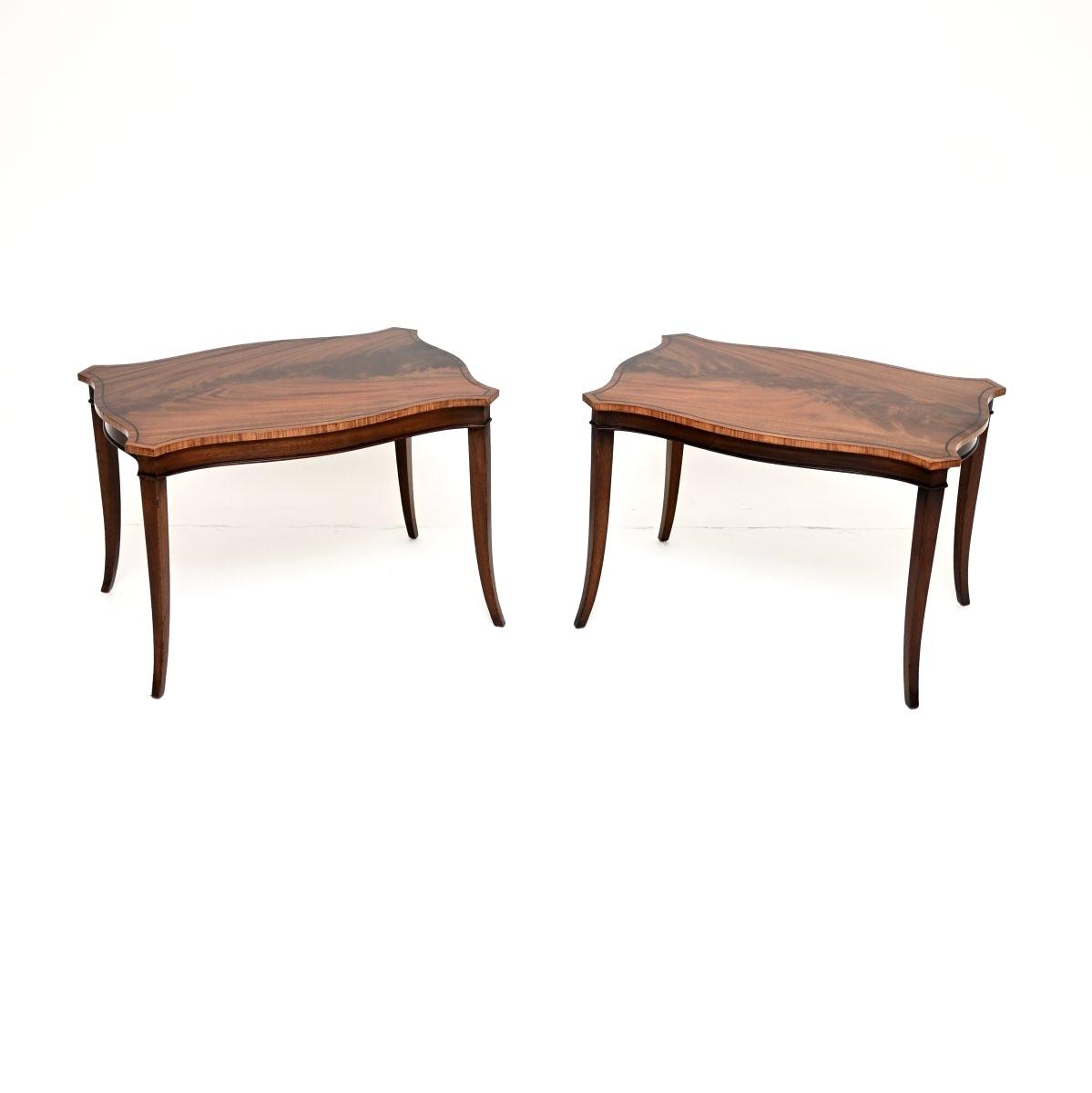 Pair of Regency Style Inlaid Mahogany Side Tables (1 of 10) Pair of Regency Style Inlaid Mahogany Side Tables (1 of 10)