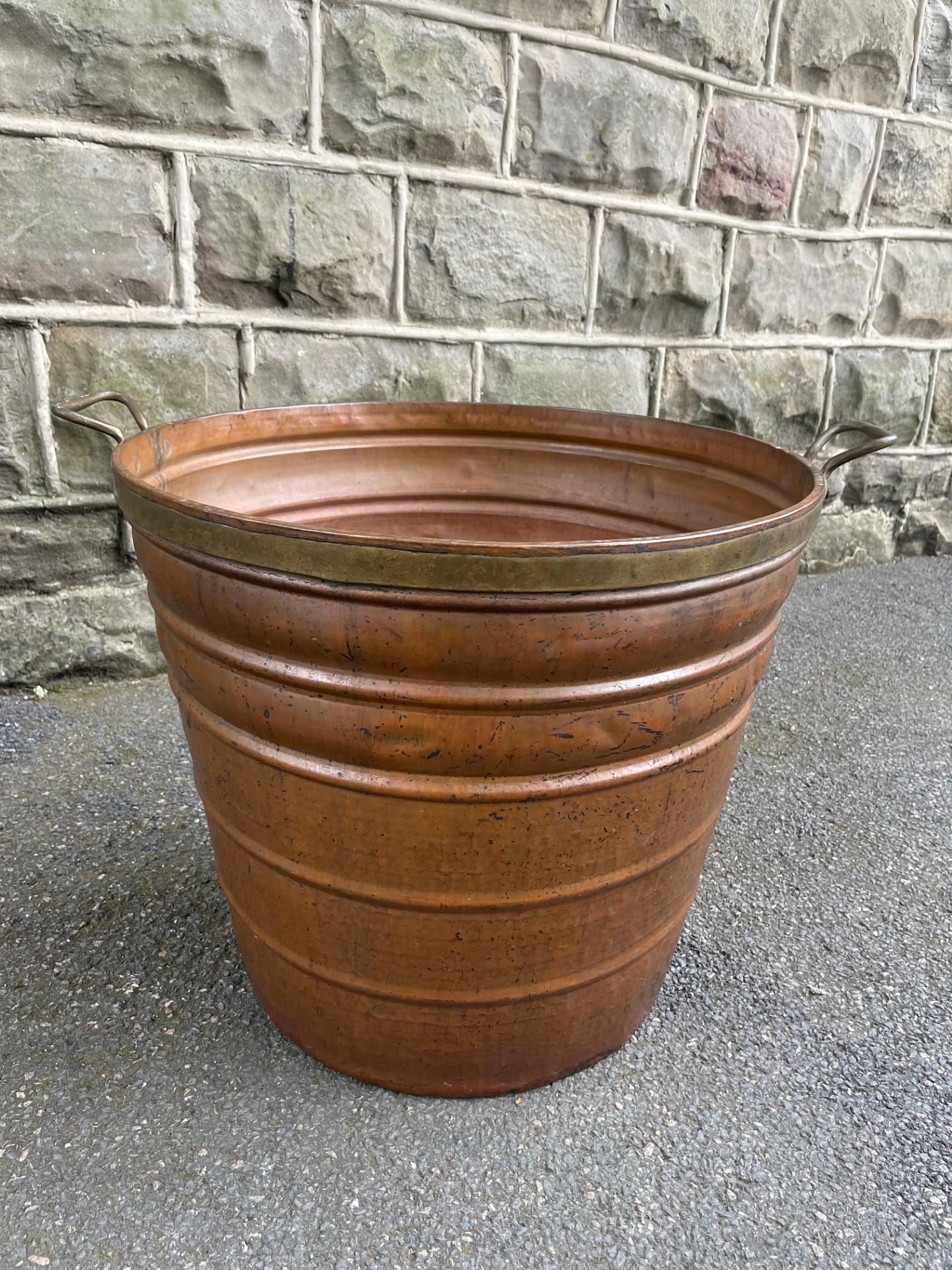 Large Antique Brass & Copper Log Bucket (1 of 6) Large Antique Brass & Copper Log Bucket (1 of 6)