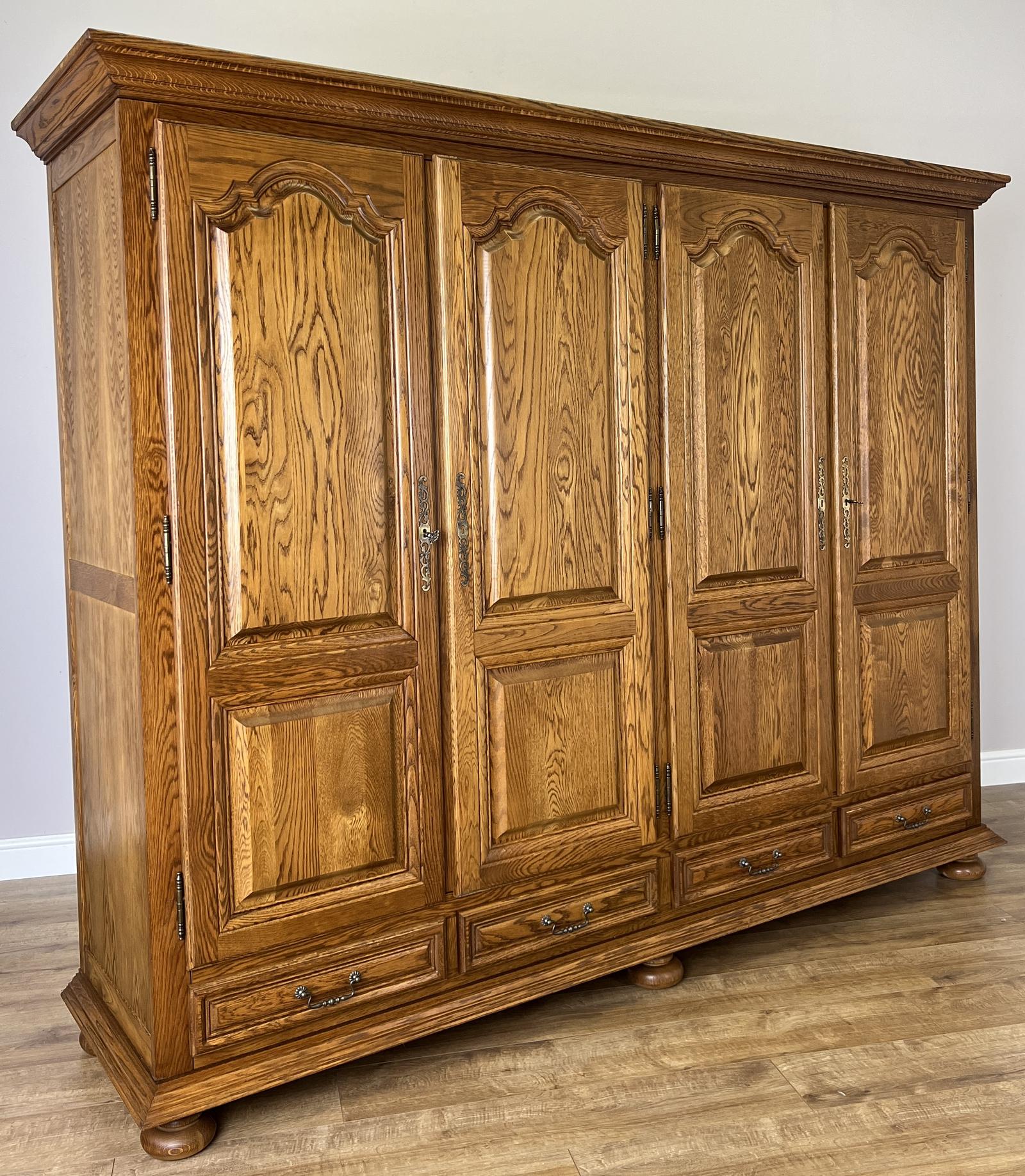 Wardrobe Vintage French Style Four Door Carved Armoire Cabinet (1 of 11) Wardrobe Vintage French Style Four Door Carved Armoire Cabinet (1 of 11)