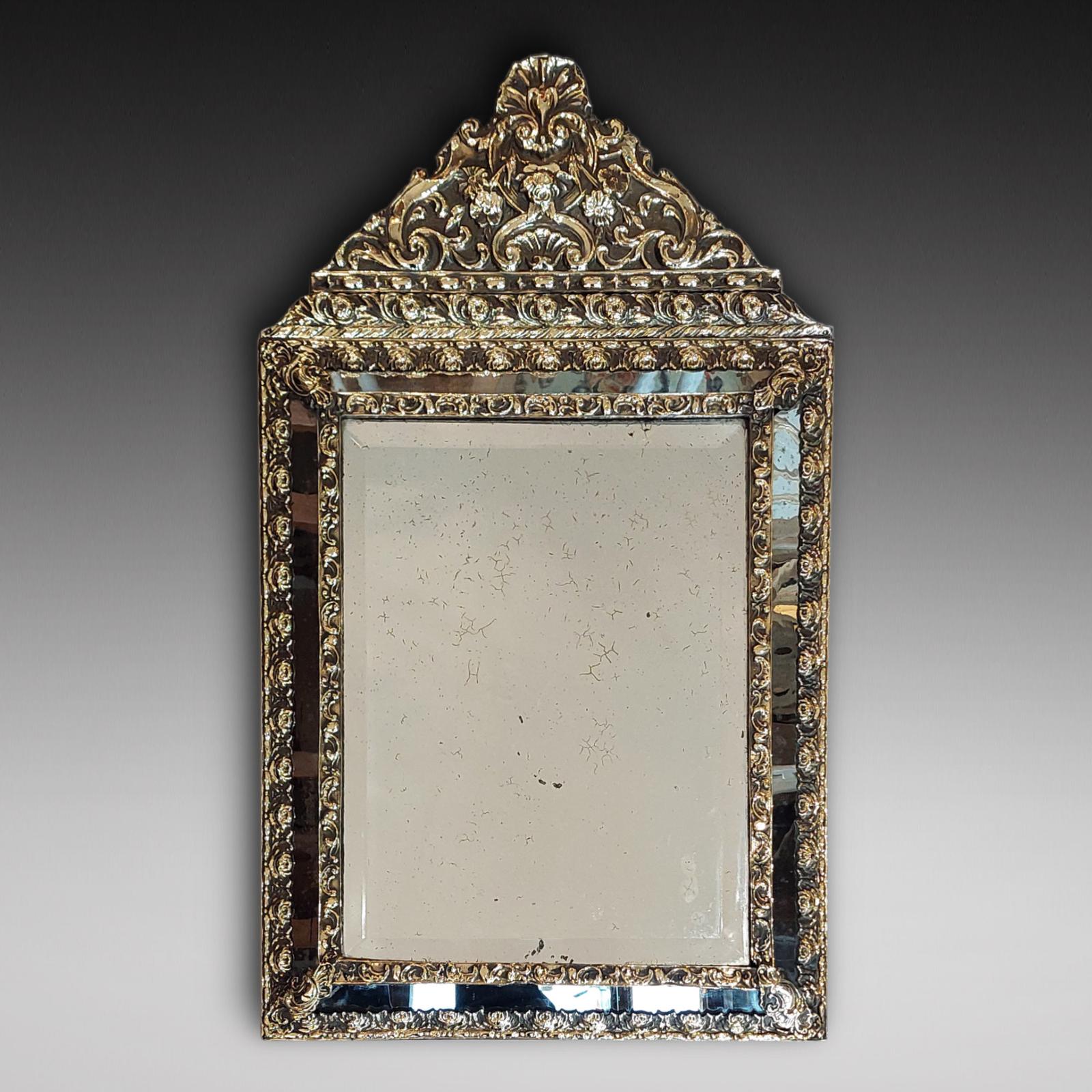 19th Century French Pressed Brass Hanging Mirror (1 of 9) 19th Century French Pressed Brass Hanging Mirror (1 of 9)