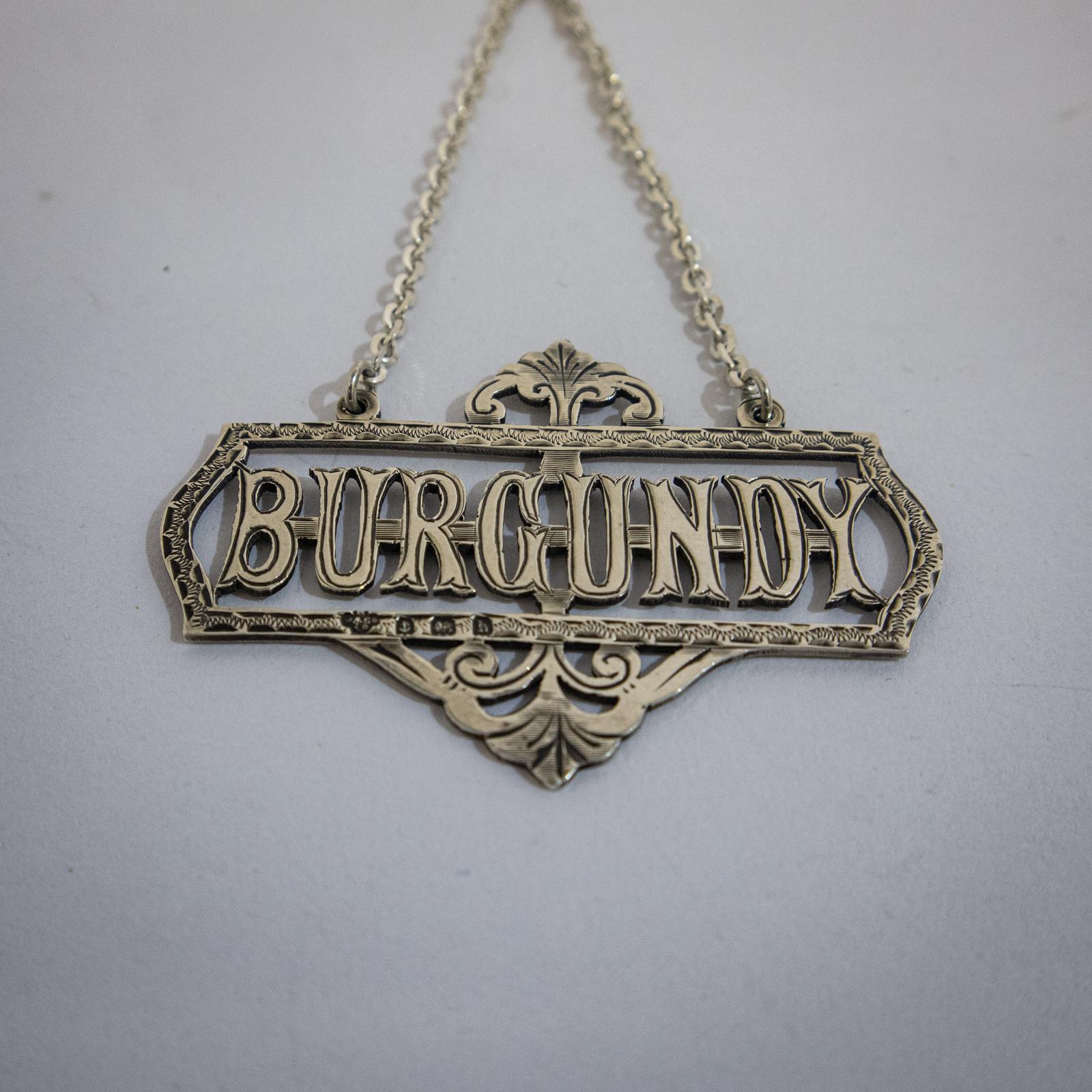 Edwardian Silver Burgundy Wine Label (1 of 5)