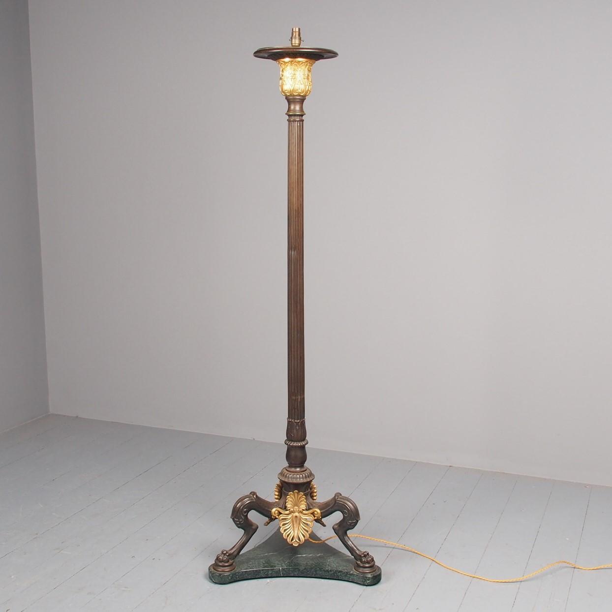 Antique Gilded Bronze & Marble Standard Lamp (1 of 16) Antique Gilded Bronze & Marble Standard Lamp (1 of 16)