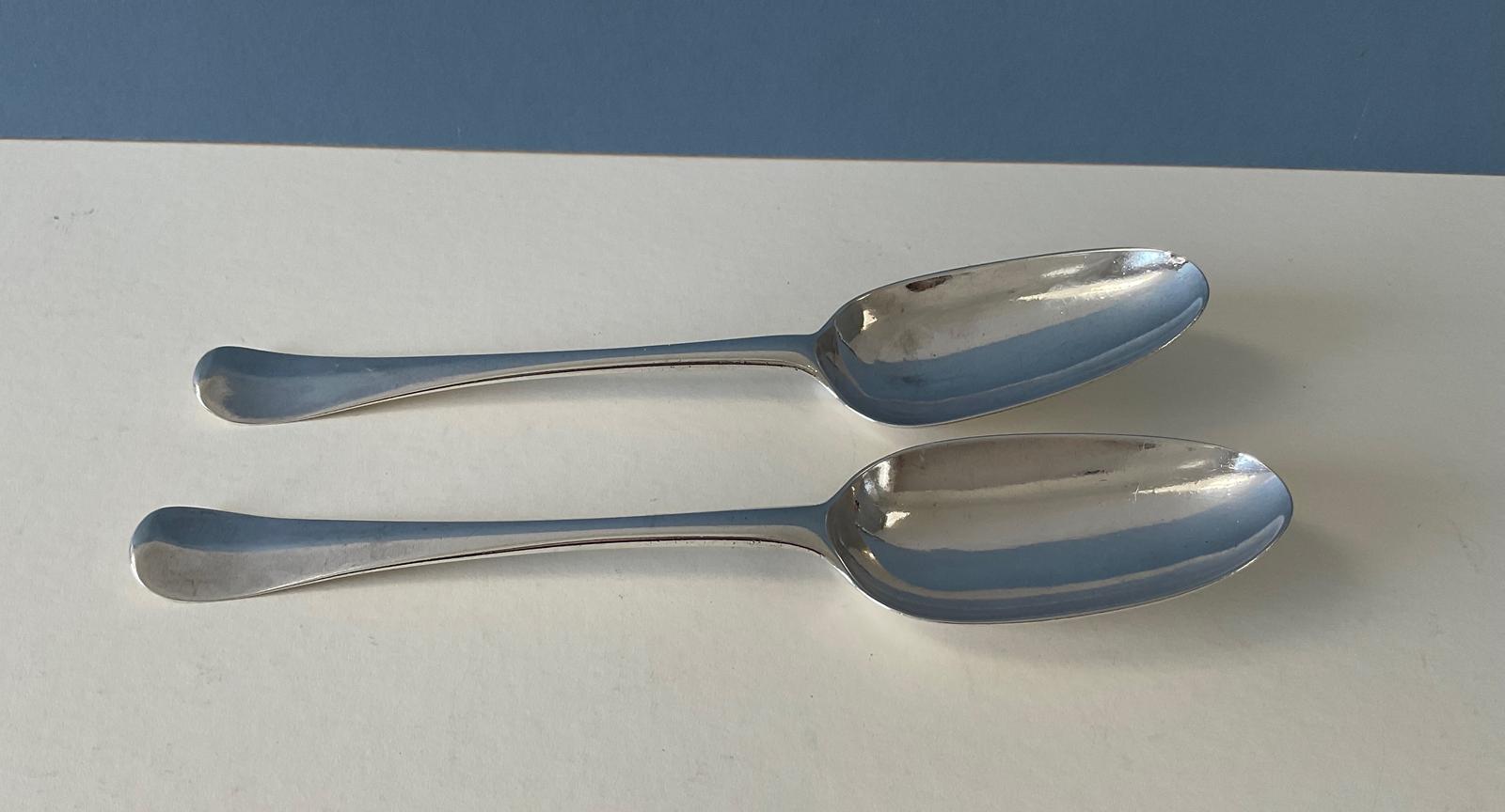 Pair of George I Antique Silver Spoons (1 of 5) Pair of George I Antique Silver Spoons (1 of 5)