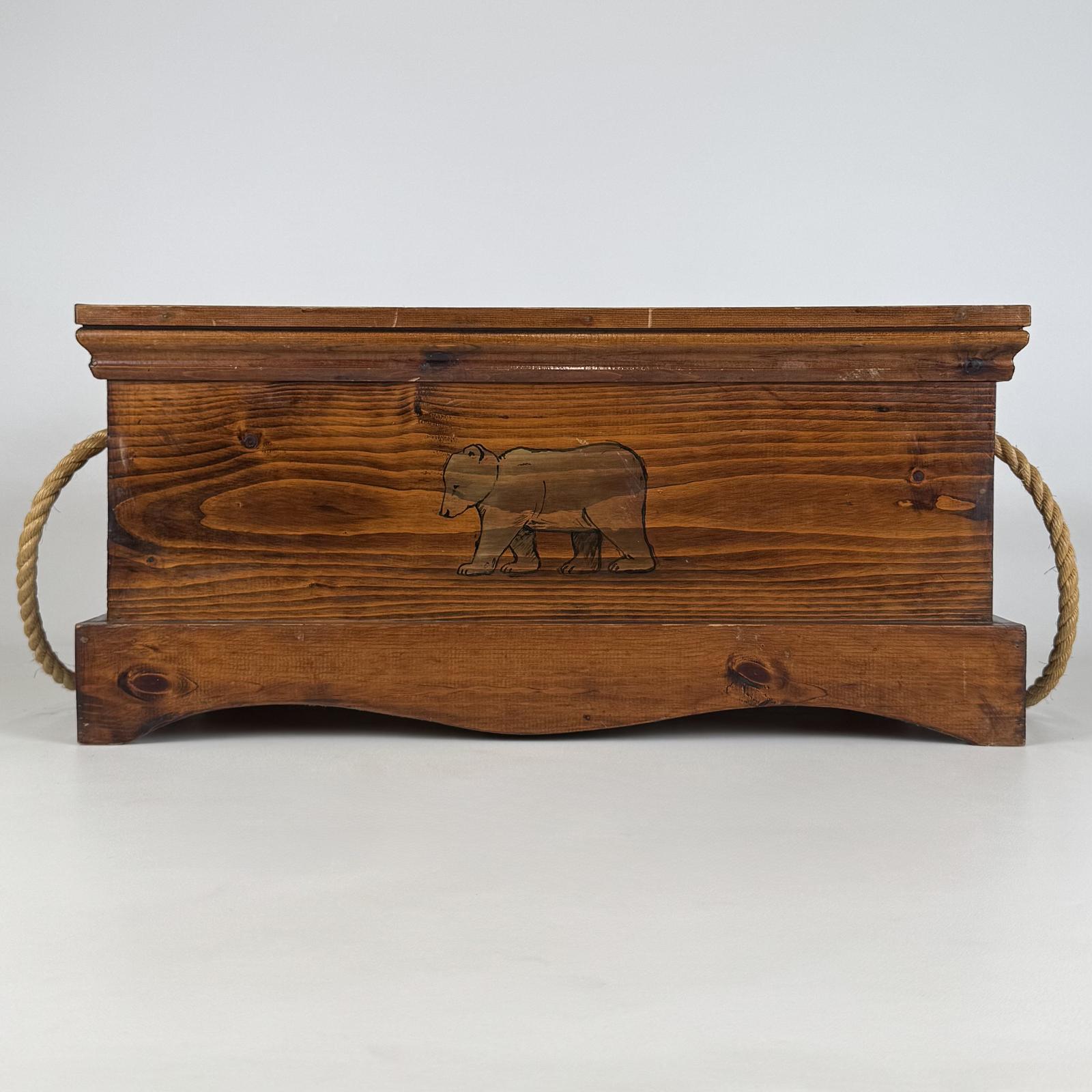 Vintage 20th Century Painted Pine Storage Box (1 of 10)