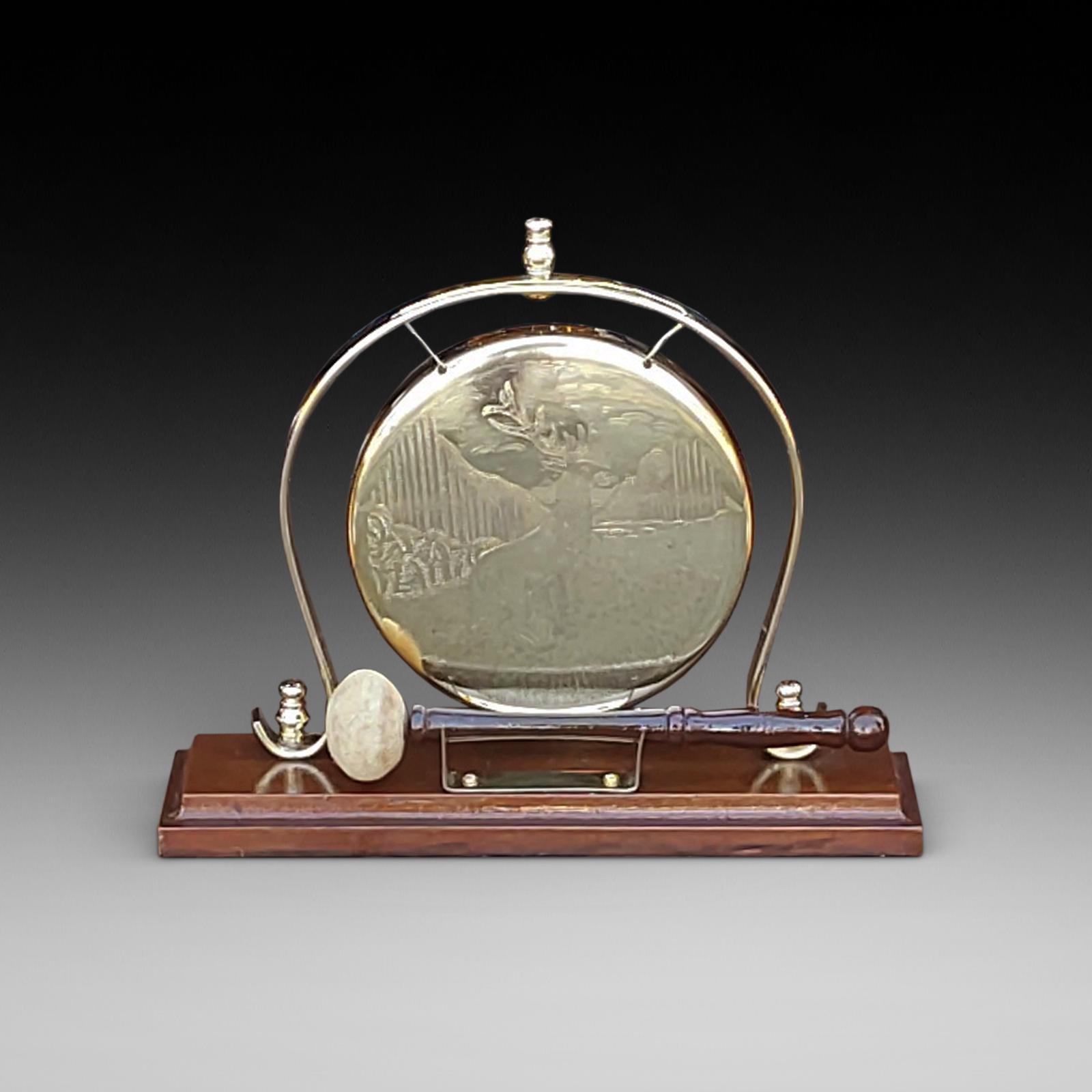 Early 20thc Brass and Mahogany Gong (1 of 8) Early 20thc Brass and Mahogany Gong (1 of 8)