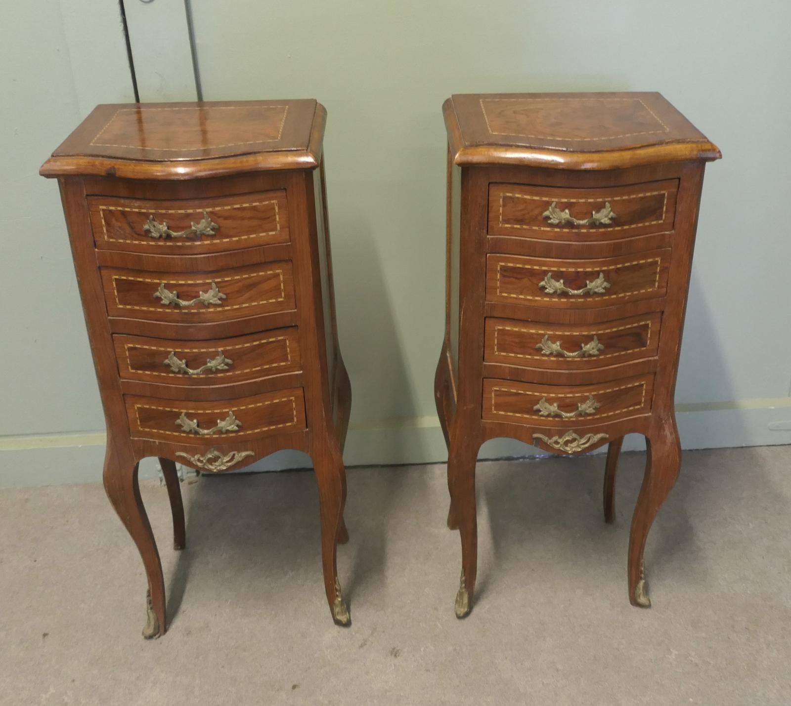Pair of Tall French Four Drawer Ormolu Side Lockers (1 of 7) Pair of Tall French Four Drawer Ormolu Side Lockers (1 of 7)