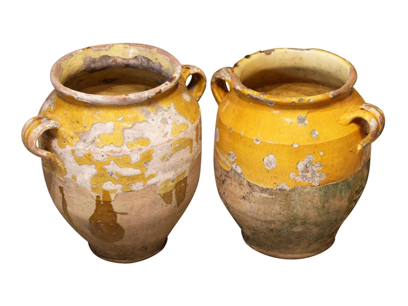 Pair of Very Large Earthenware 'Confit' Pots from Provence (1 of 8)