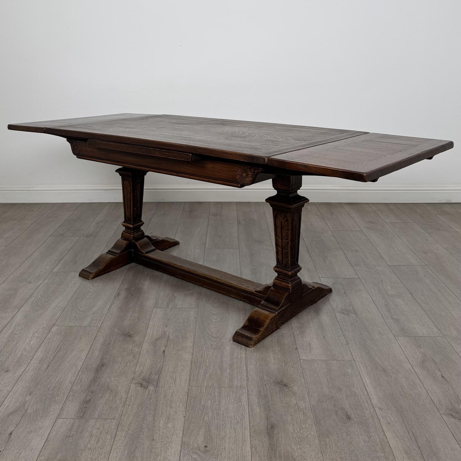 Antique 20th Century Edwardian Draw Leaf Dining Table In Oak (1 of 8) Antique 20th Century Edwardian Draw Leaf Dining Table In Oak (1 of 8)