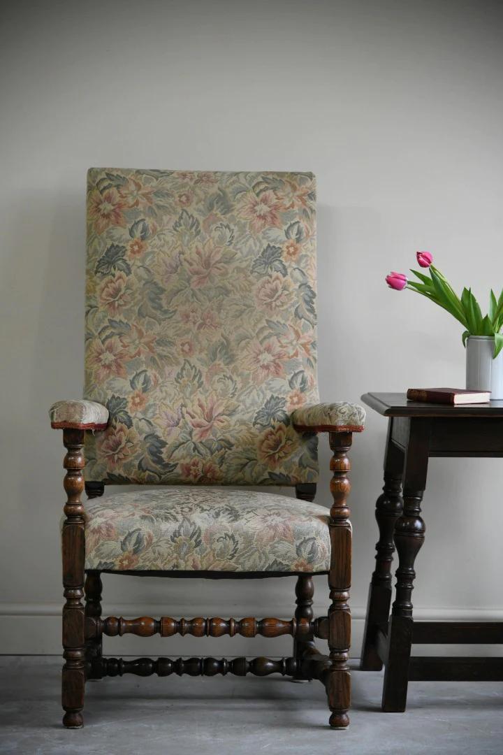 Early 20th Century Upholstered Carver Chair (1 of 7)