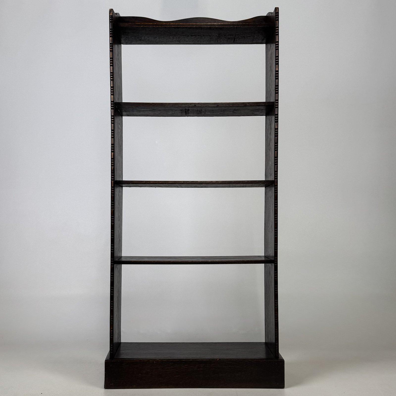 Antique Narrow Oak Open Bookcase | Shaped Gallery | AF-6783 (1 of 10) Antique Narrow Oak Open Bookcase | Shaped Gallery | AF-6783 (1 of 10)