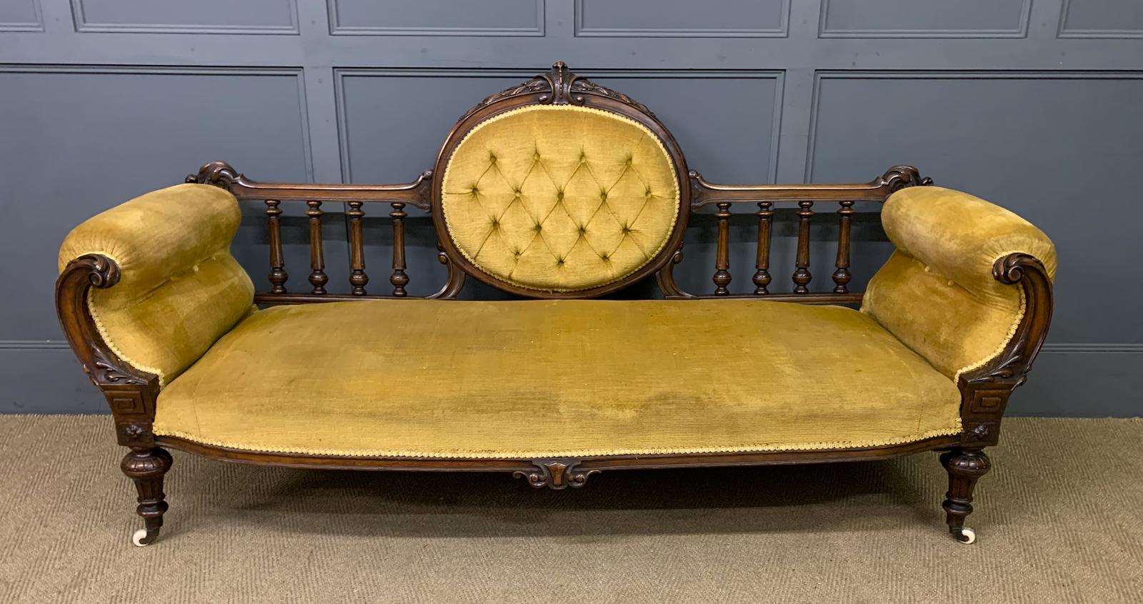 Victoran Upholstered Walnut Settee (1 of 16) Victoran Upholstered Walnut Settee (1 of 16)