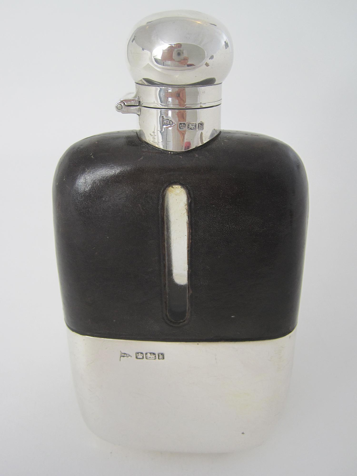 Edwardian Walker & Hall Silver Hip Flask (1 of 6) Edwardian Walker & Hall Silver Hip Flask (1 of 6)