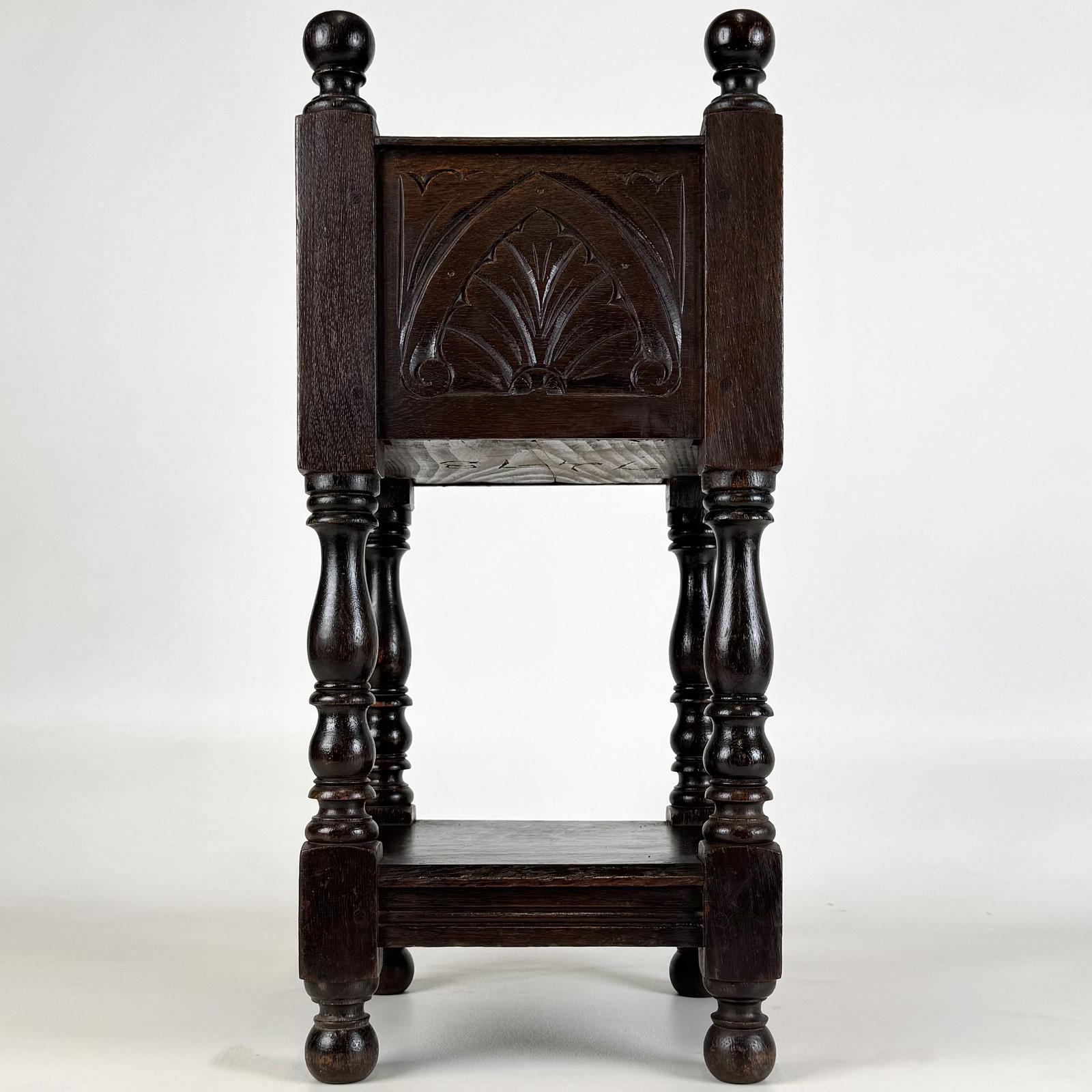 Antique 19th Century Carved Oak Plant Stand (1 of 9)
