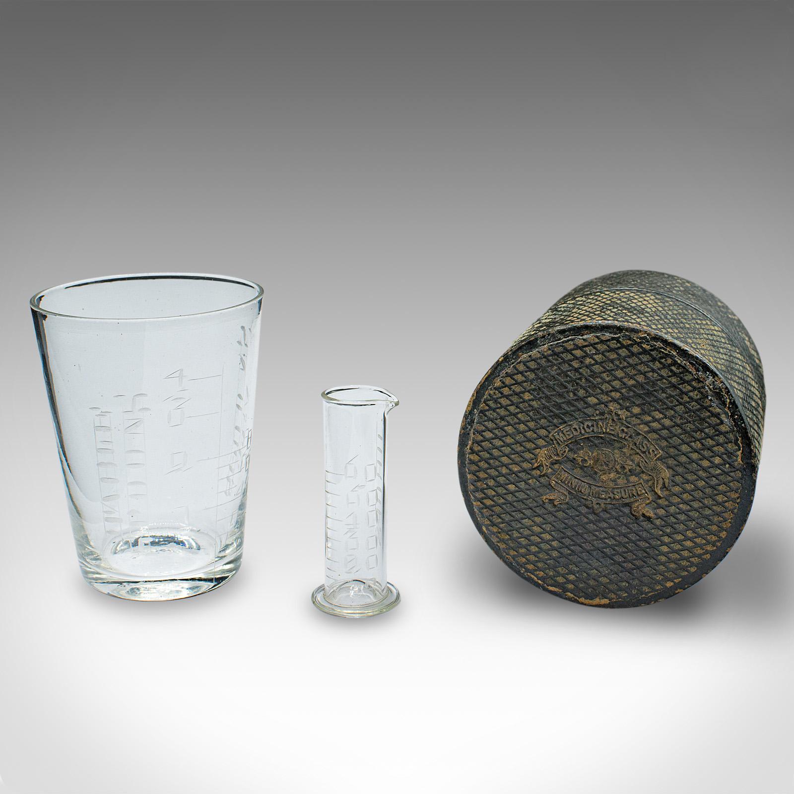 Antique Pharmacist's Medicine Cup, English, Glass, Apothecary Measure, Victorian (1 of 12)