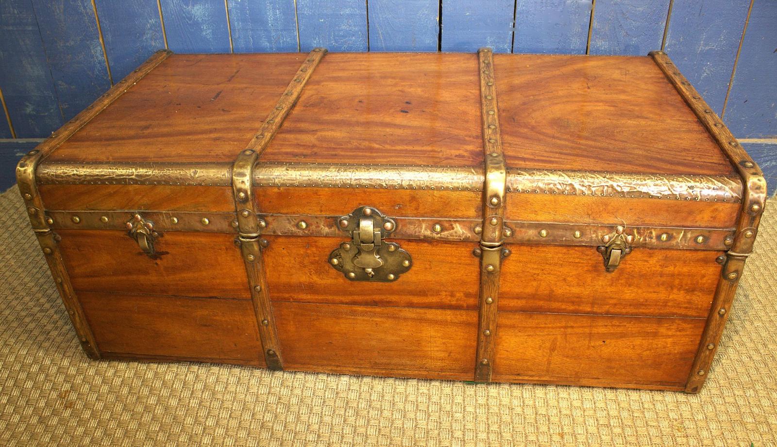 19thc Brass Bound Camphorwood Trunk (1 of 7) 19thc Brass Bound Camphorwood Trunk (1 of 7)