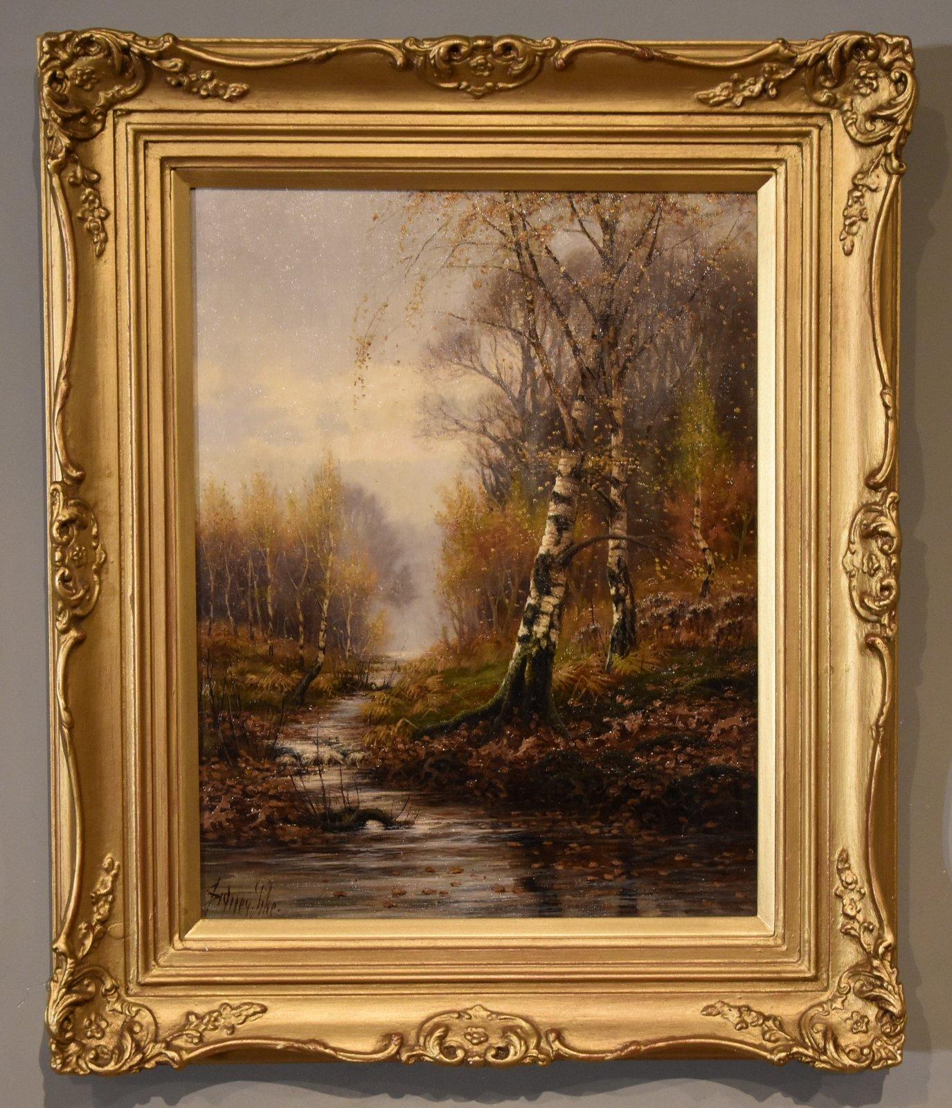 Oil Painting by Sidney Pike - A Woodland Stream (1 of 6)