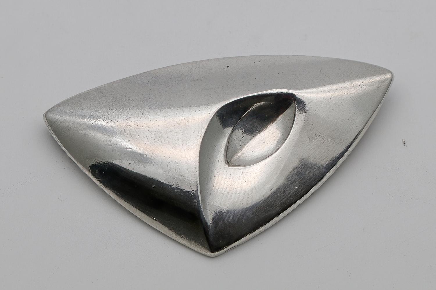 Modernist Brooch of Triangular Outline, by Georg Jensen (1 of 2)
