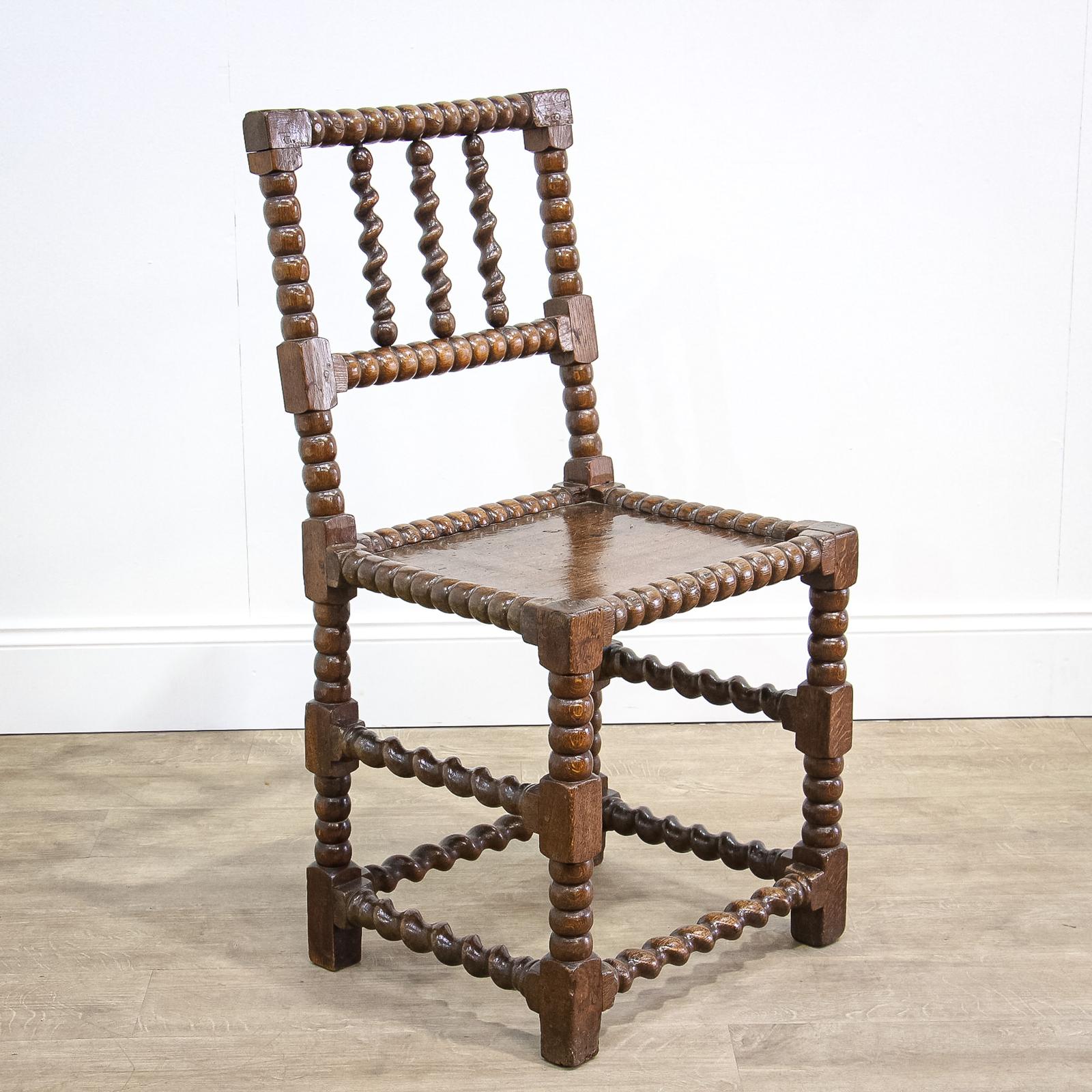 Scarce 17th Century Oak Spindle Chair (1 of 13)