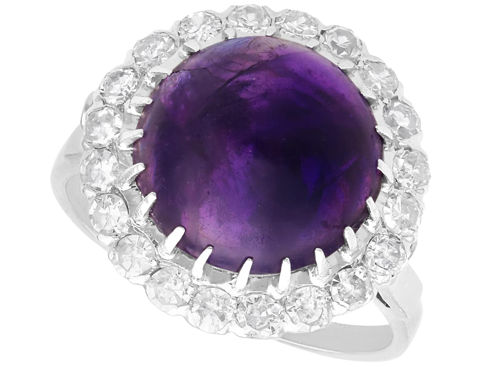 Antique 5.95ct Amethyst and 0.95ct Diamond, Platinum Dress Ring Circa 1935 (1 of 9)