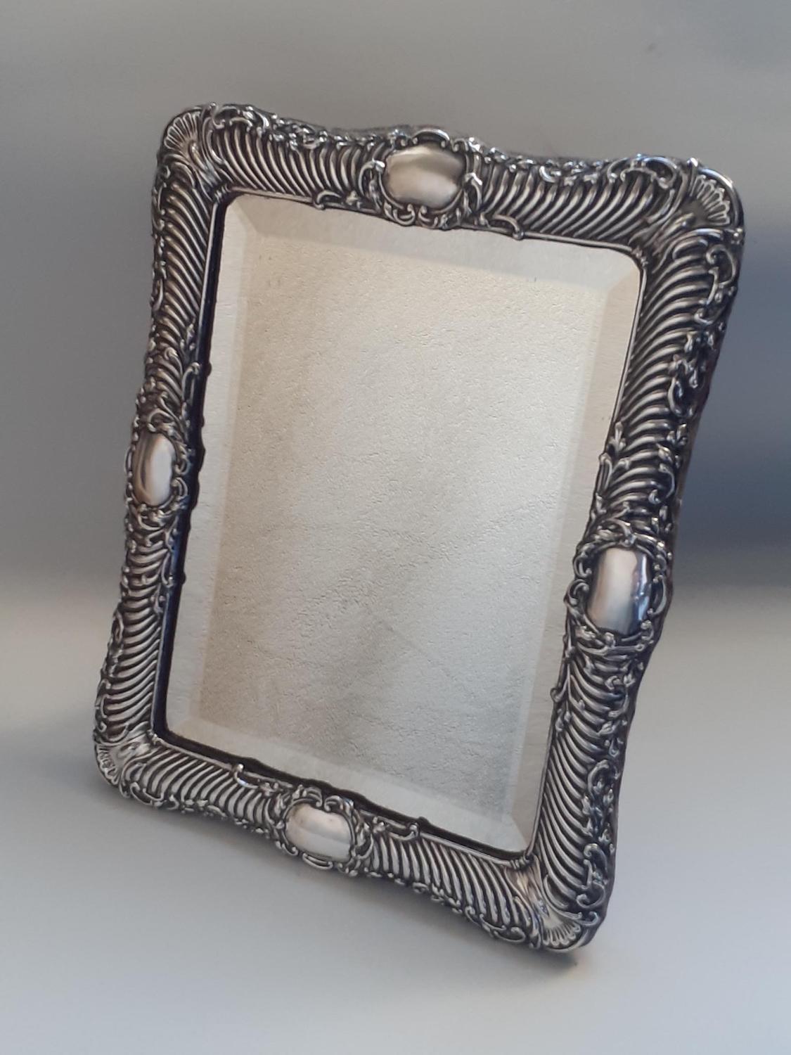 Large Edwardian Silver Framed Table Mirror (1 of 7)