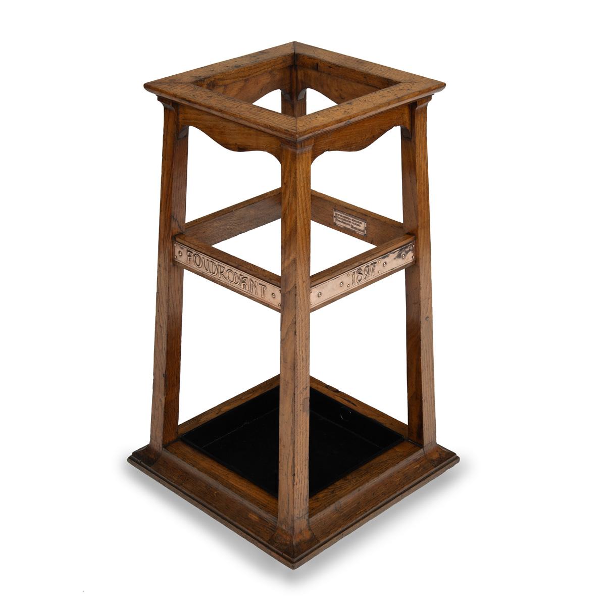 Foudroyant Oak & Copper Umbrella Stand by Goodall, Lamb & Heighway, Manchester (1 of 7)