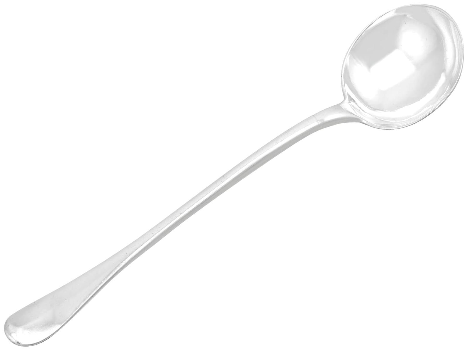 Antique George II Sterling Silver Hanoverian Pattern Soup Ladle (1 of 8) Antique George II Sterling Silver Hanoverian Pattern Soup Ladle (1 of 8)