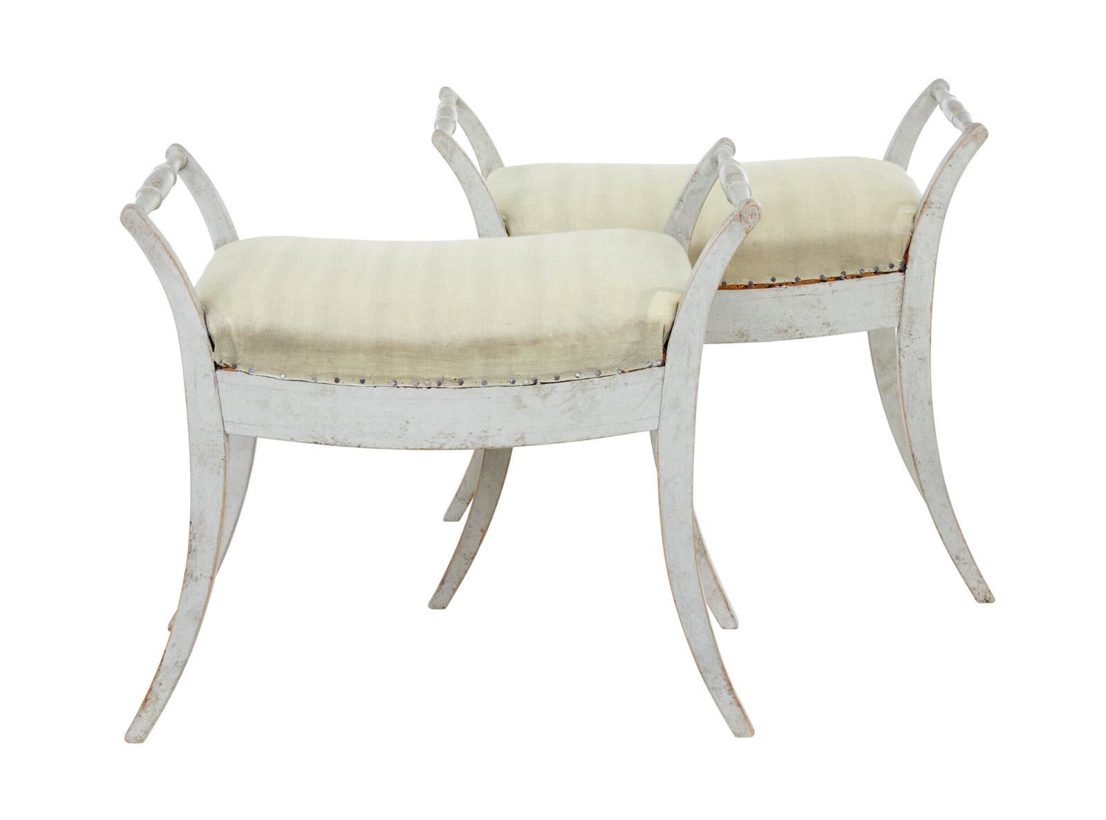 Pair of 19th Century Swedish Painted Stools (1 of 7)