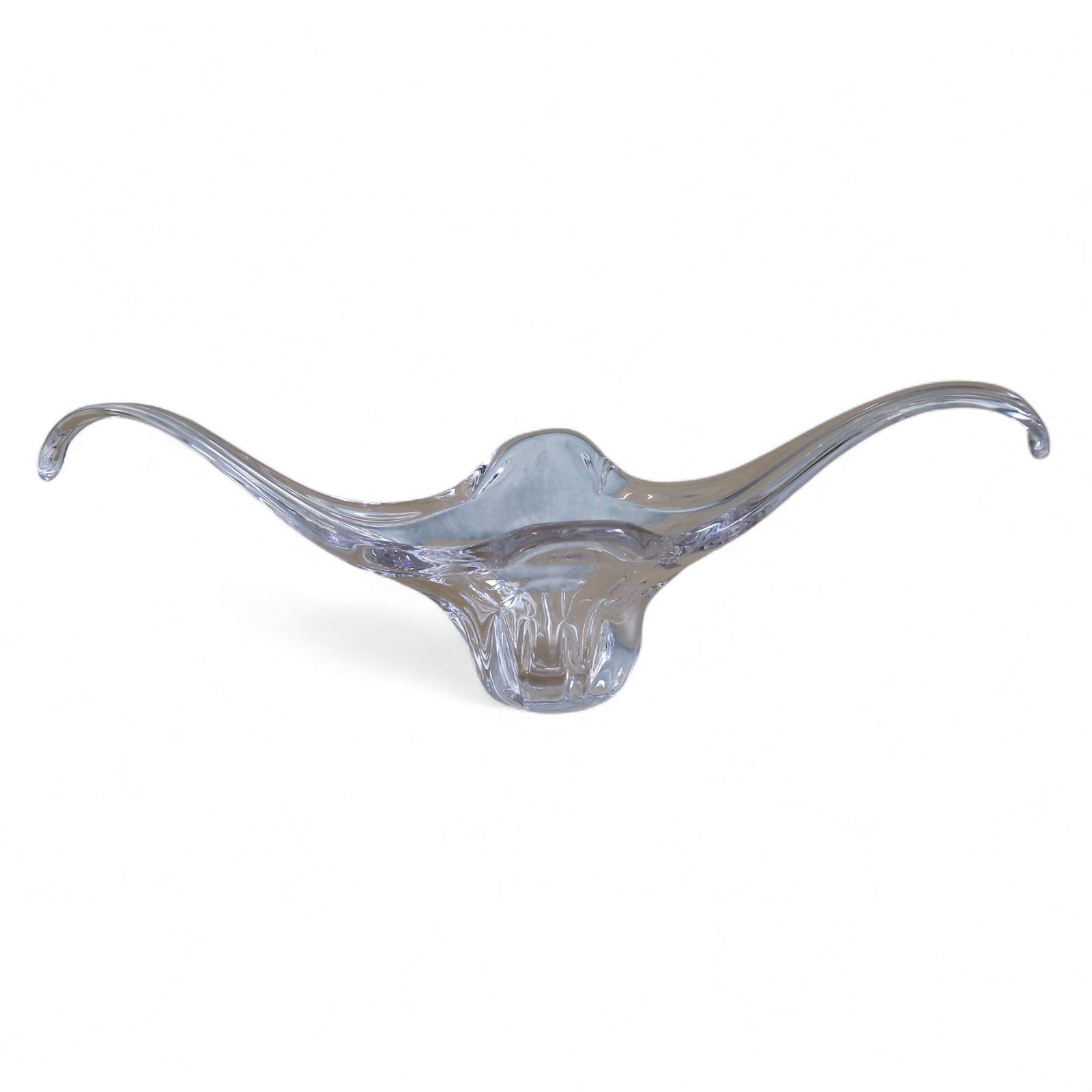 Mid Century Clear Glass Sculptural French Bowl (1 of 8)