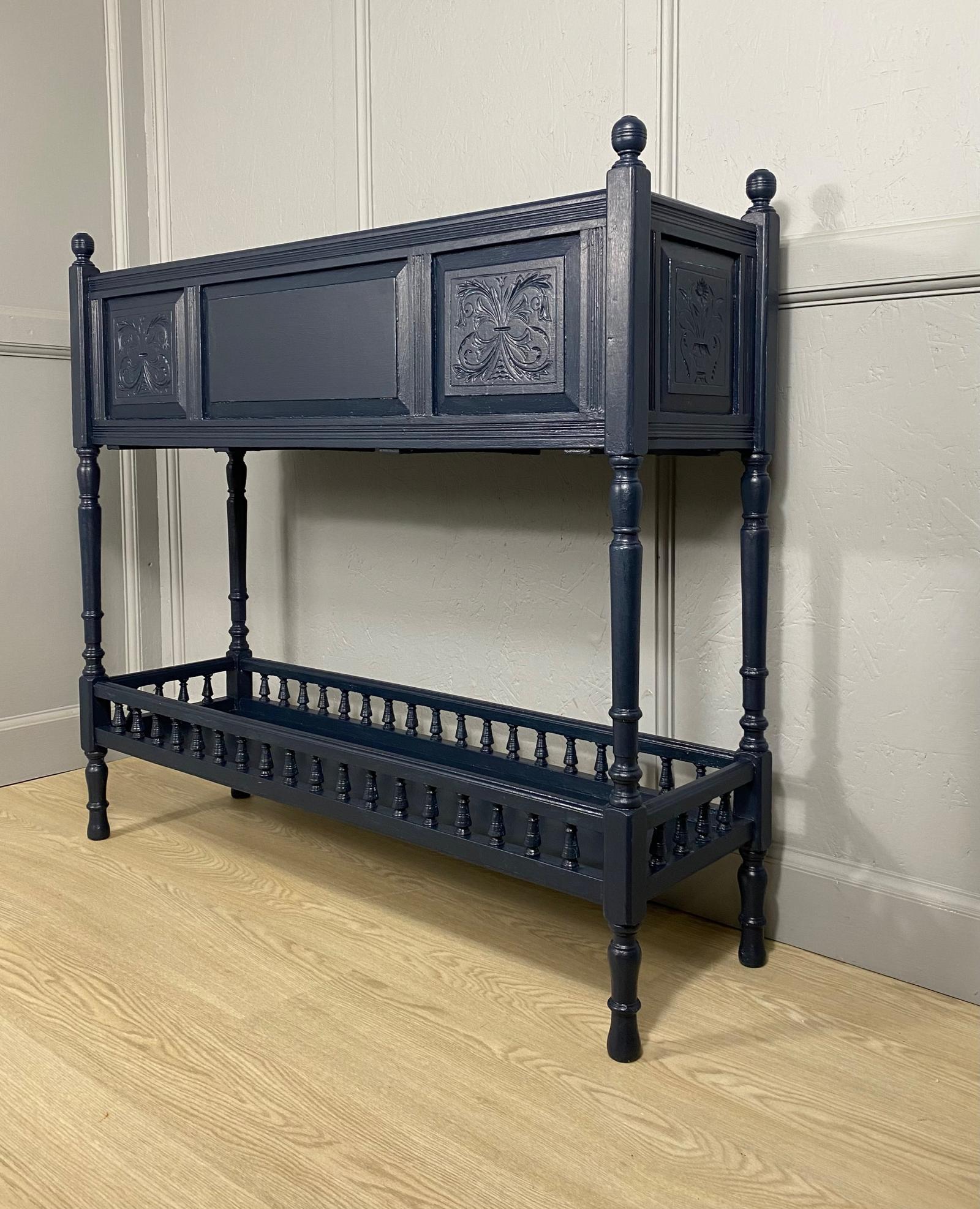 Edwardian Blue Painted Jardiniere Stand (1 of 9)