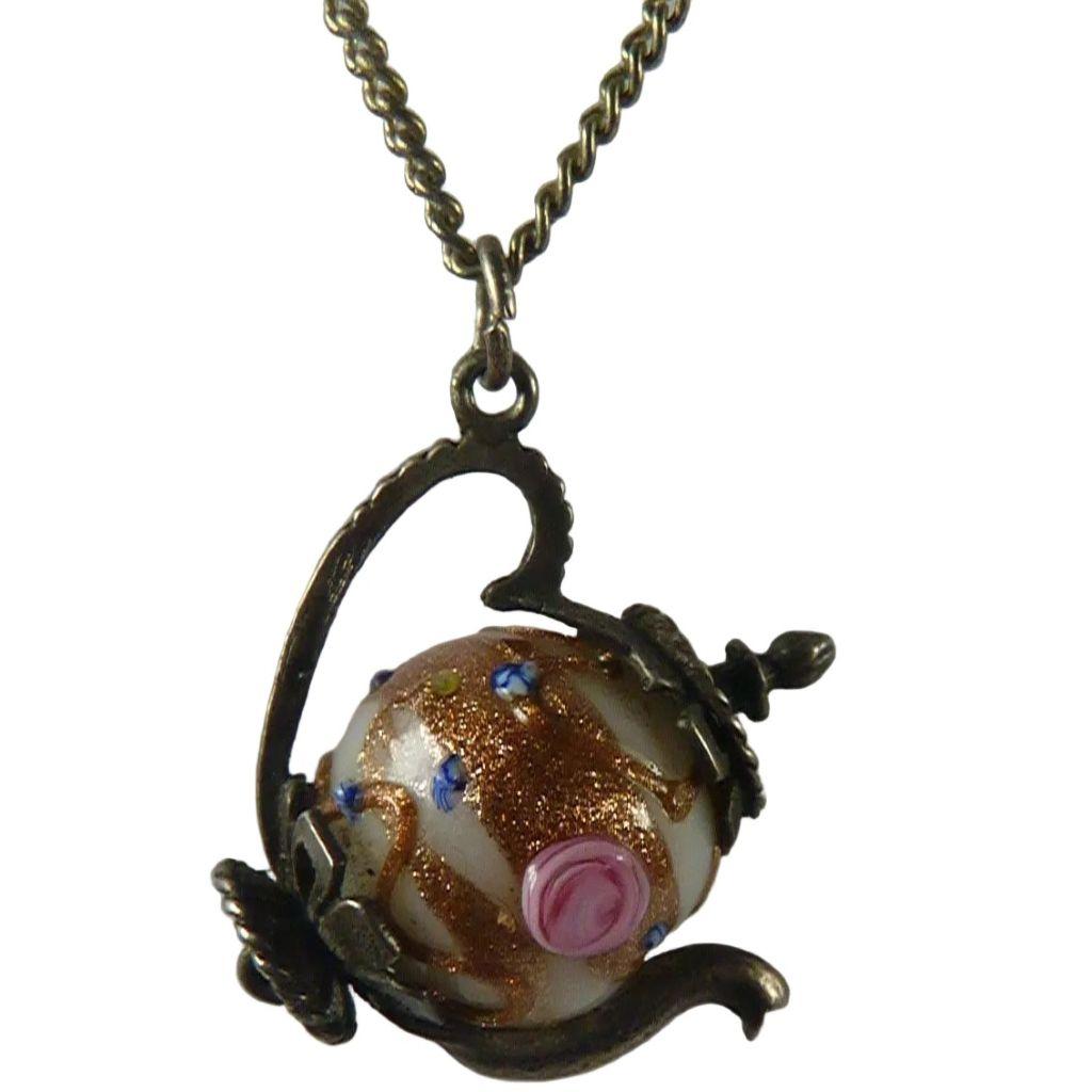 Sterling Silver & Enamel Teapot Charm Necklace (1 of 7) Sterling Silver & Enamel Teapot Charm Necklace (1 of 7)
