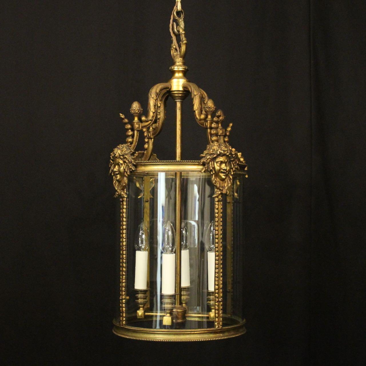 French Bronze 4 Light Antique Hall Lantern (1 of 10)