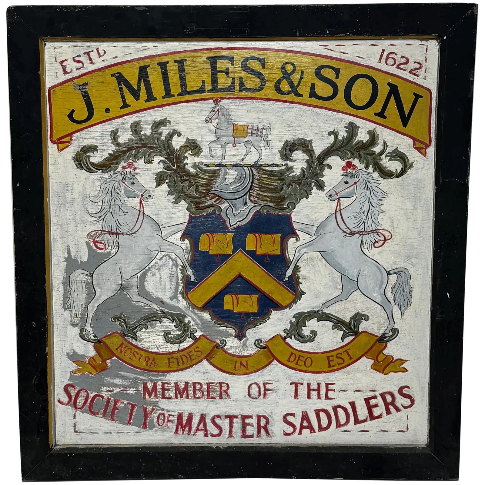 Livery J Miles & Son Dorchester Hand Painted Shop Sign Master Saddlers (1 of 47)