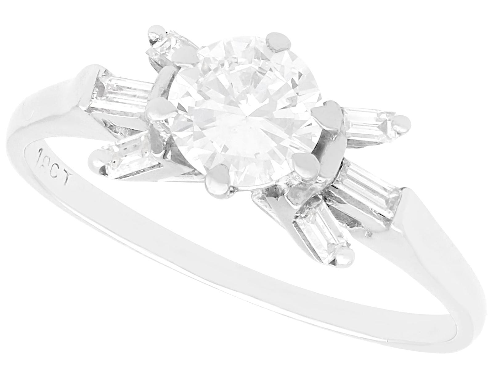 1.11ct Diamond & 18ct White Gold Solitaire Ring c.1935 (1 of 12)