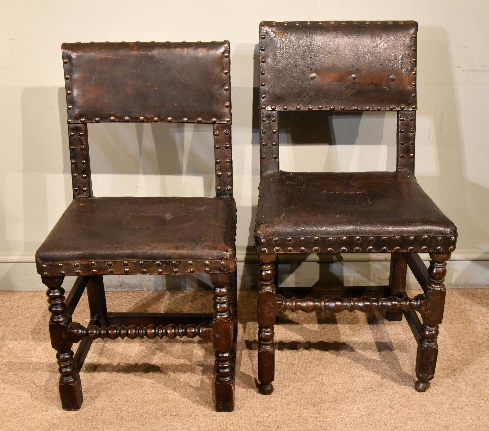 Matched Pair of 17th Century Oak Side Chairs (1 of 10)
