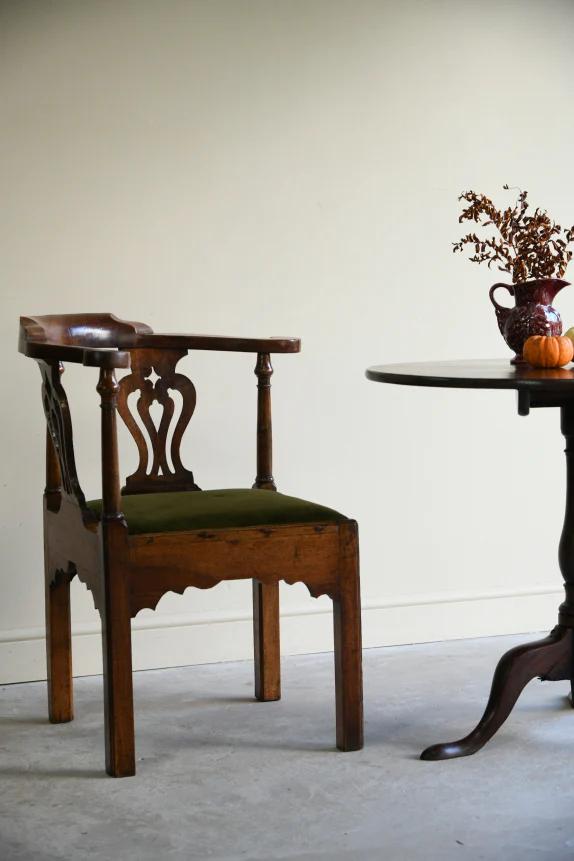 Antique Georgian Walnut Corner Chair (1 of 12)