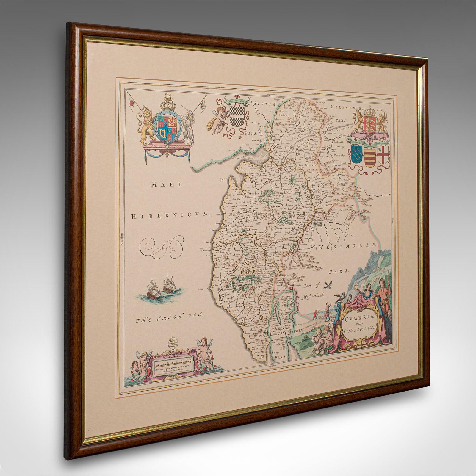 Antique Lithography Map, Cumbria, English, Framed Cartography Interest, Georgian (1 of 12)