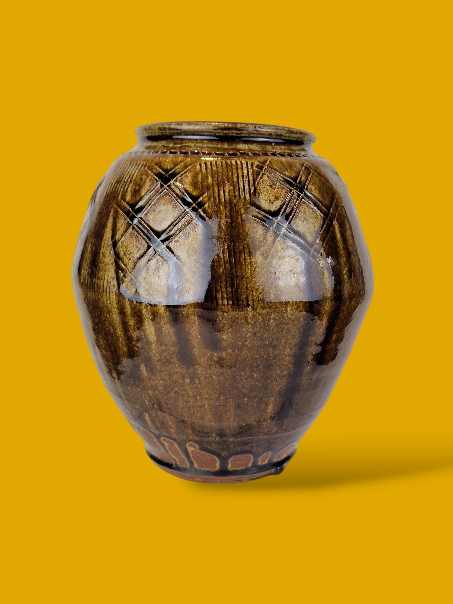 Mike Dodd, Famous British Potter - Stunning Large Hand Made Sgraffito Ash Glazed Vase (1 of 22) Mike Dodd, Famous British Potter - Stunning Large Hand Made Sgraffito Ash Glazed Vase (1 of 22)